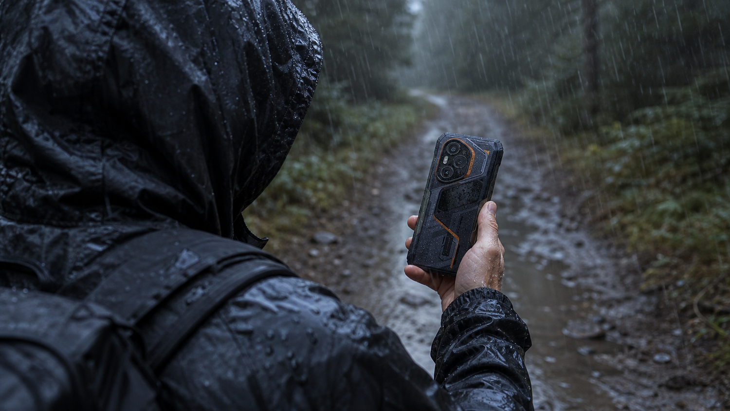 Using a rugged phone outdoors in the rain