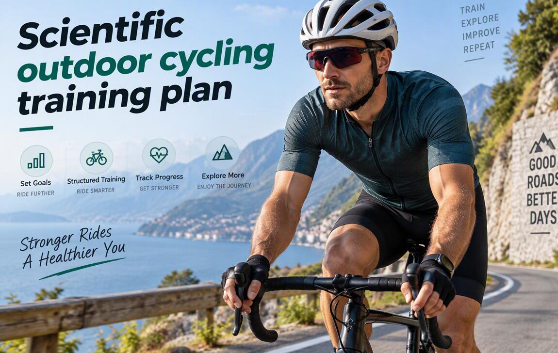 A man checks outdoor cycling training plans
