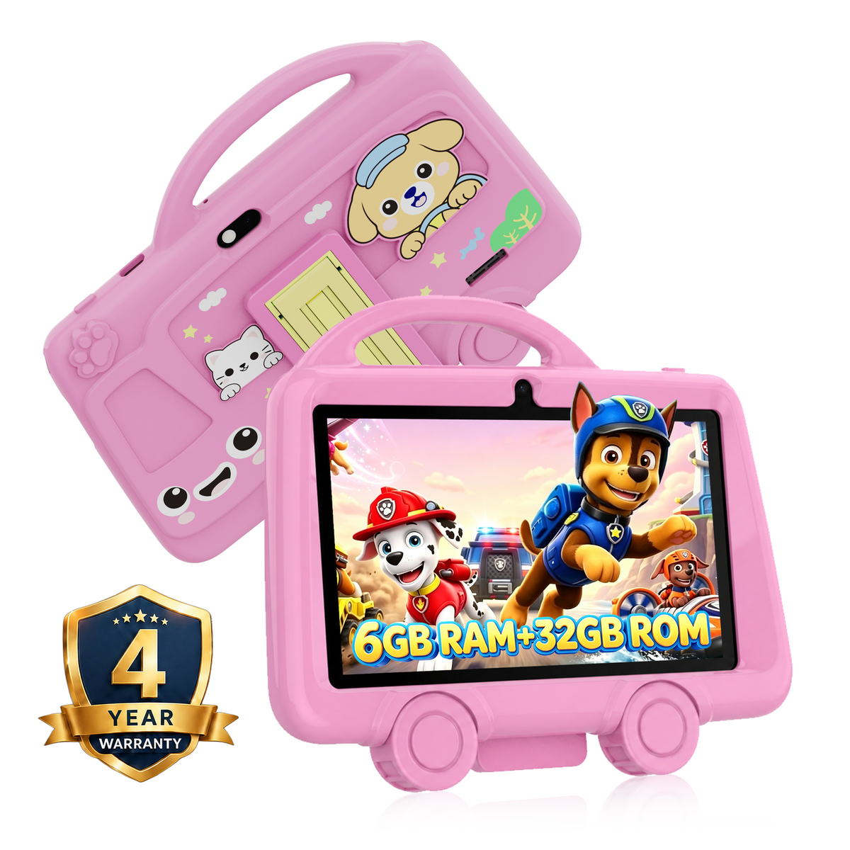 K8 7 Inch Kids Tablet, Android 11, Educational Learning Content, Expandable Storage Up to 6GB (2GB+32GB), Multi-Function Parental Controls, Large 3000mAh Battery, Anti-Drop Kid Case, Blue