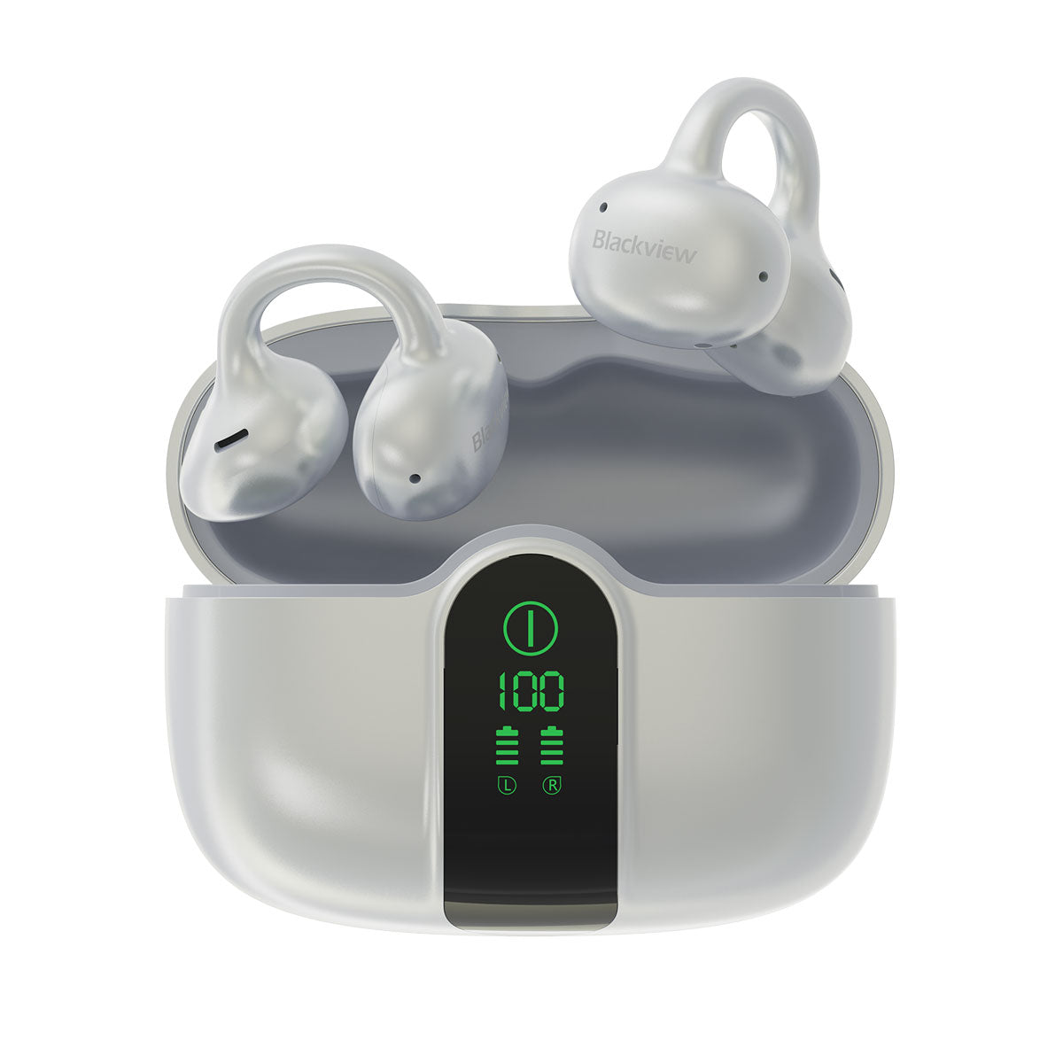 Blackview AirBuds 15 IPX5 Waterproof LED Display Bluetooth 6.0 Clip-on OWS Earbuds