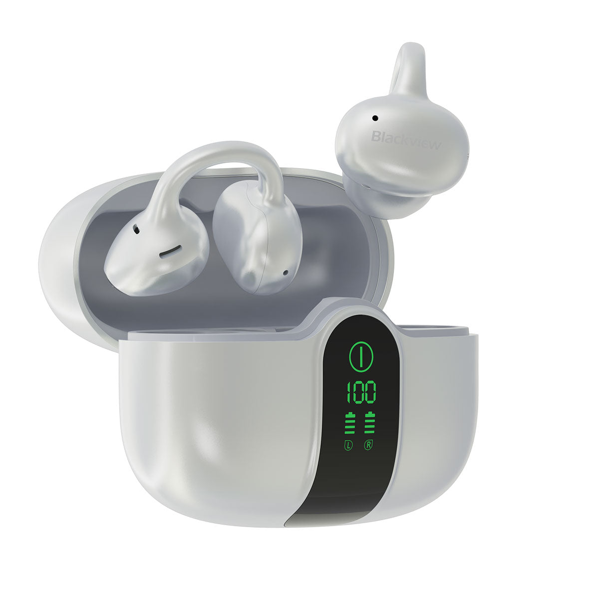 Blackview AirBuds 15 IPX5 Waterproof LED Display Bluetooth 6.0 Clip-on OWS Earbuds
