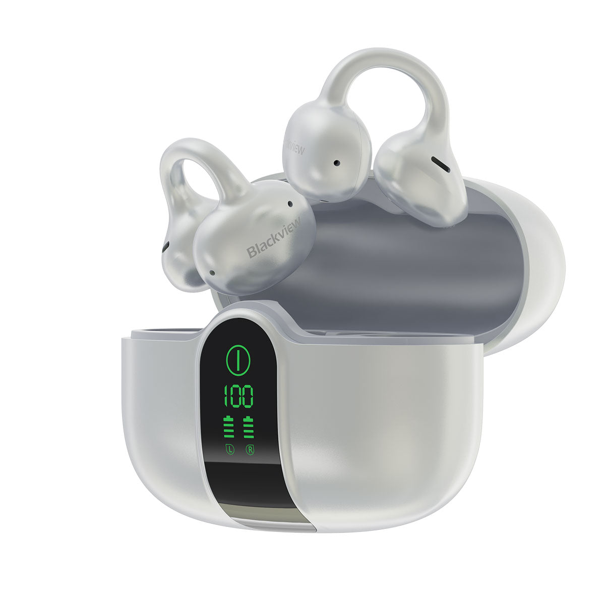 Blackview AirBuds 15 IPX5 Waterproof LED Display Bluetooth 6.0 Clip-on OWS Earbuds