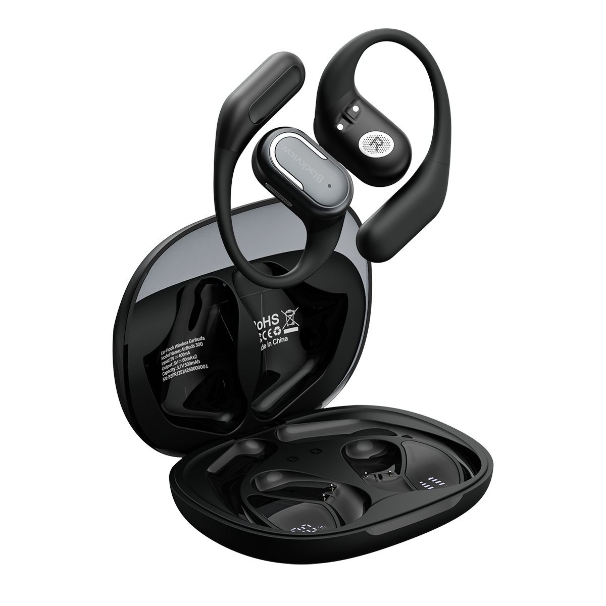 Blackview AirBuds 300 IPX5 wasserdicht Smart Digital Power Display ENC Geräuschunterdrückung Mikrofon Bluetooth 6.0 Open-ear OWS Ohrhörer