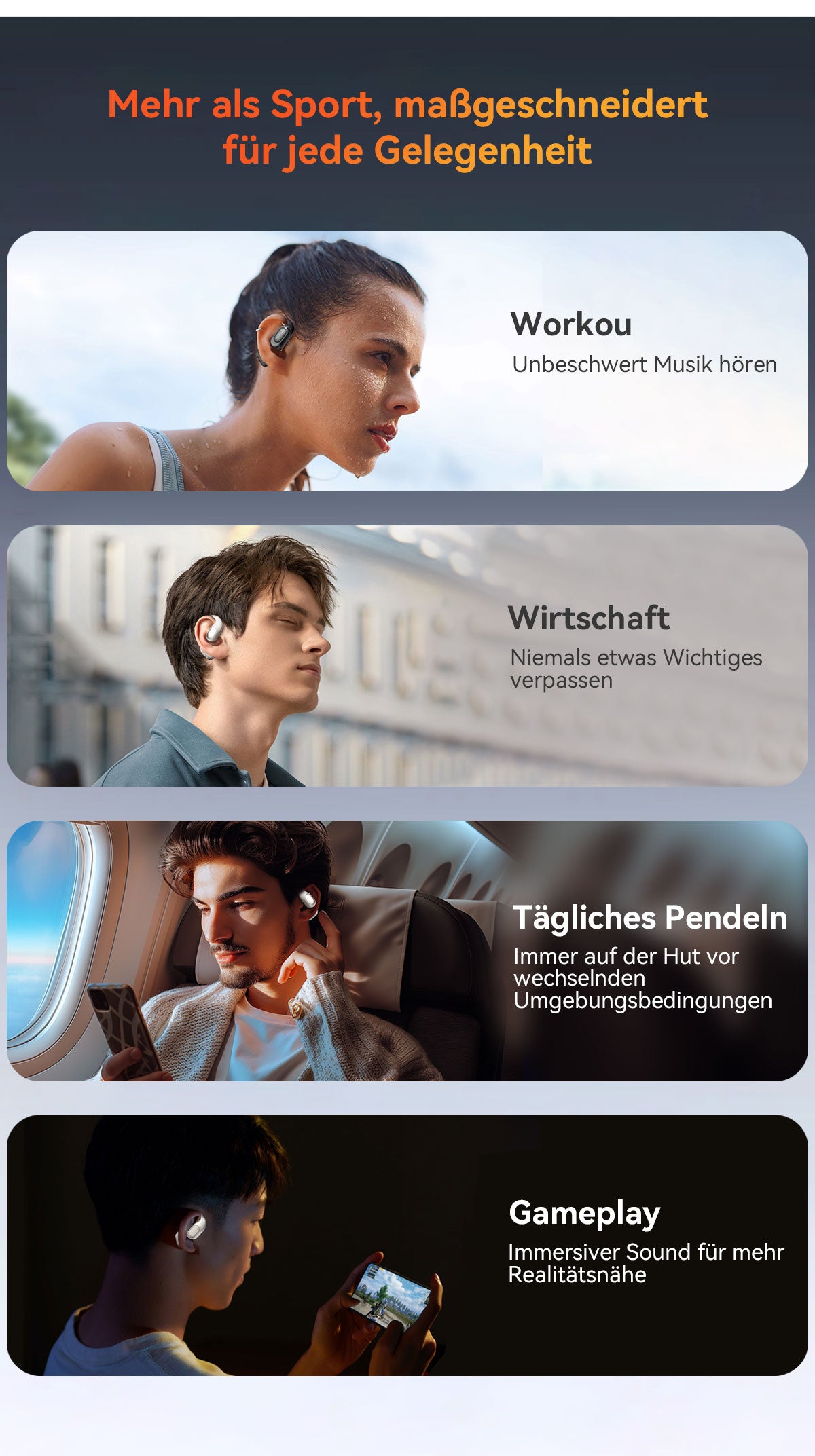 Blackview Airbuds 200 IP68 wasserdichte Open-Ear-TWS-Ohrhörer