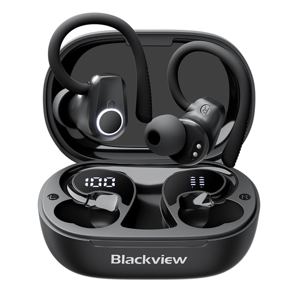Blackview AirBuds 60 IPX4 wasserdichte Bluetooth 5.3 Halb-In-Ear-TWS-Ohrhörer mit Ohrbügeln 