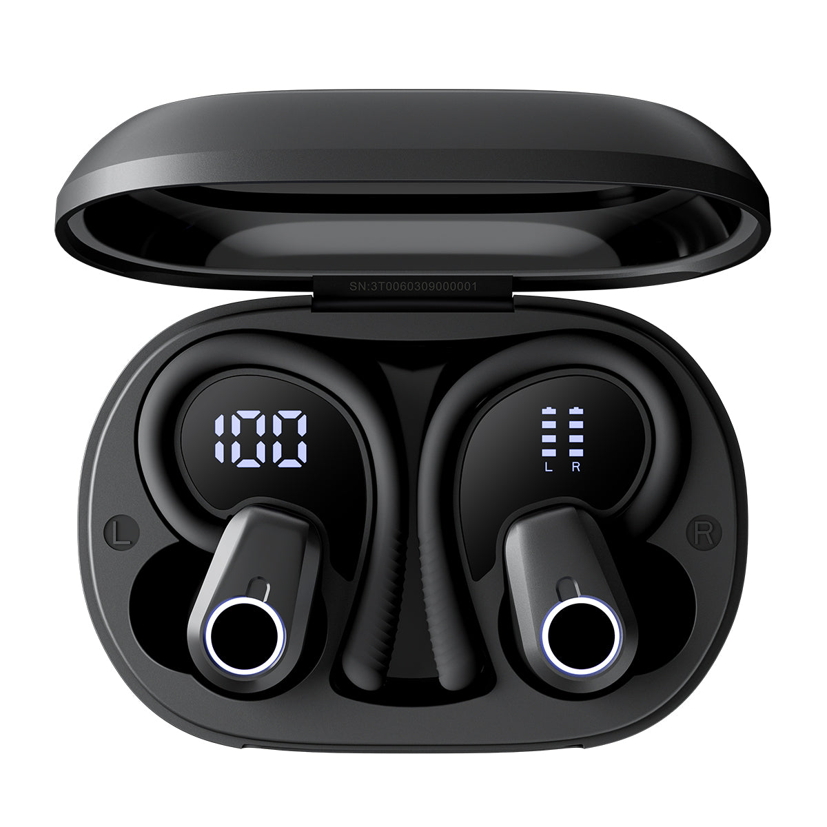 Blackview AirBuds 60 IPX4 wasserdichte Bluetooth 5.3 Halb-In-Ear-TWS-Ohrhörer mit Ohrbügeln 