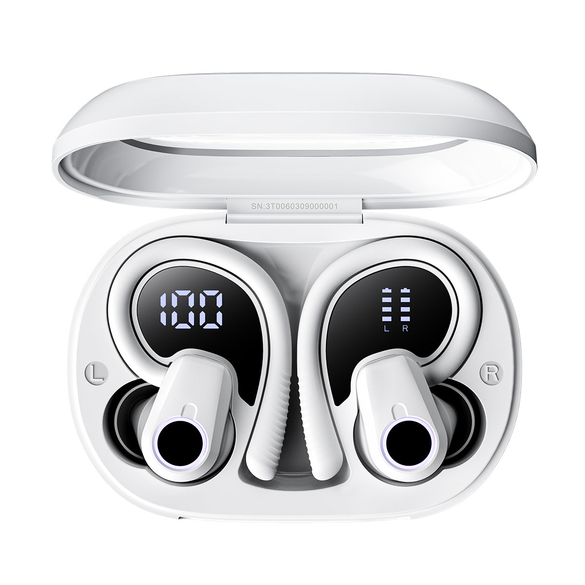 Blackview AirBuds 60 IPX4 Waterproof Bluetooth 5.3 Half In-ear TWS Earbuds with Earhooks