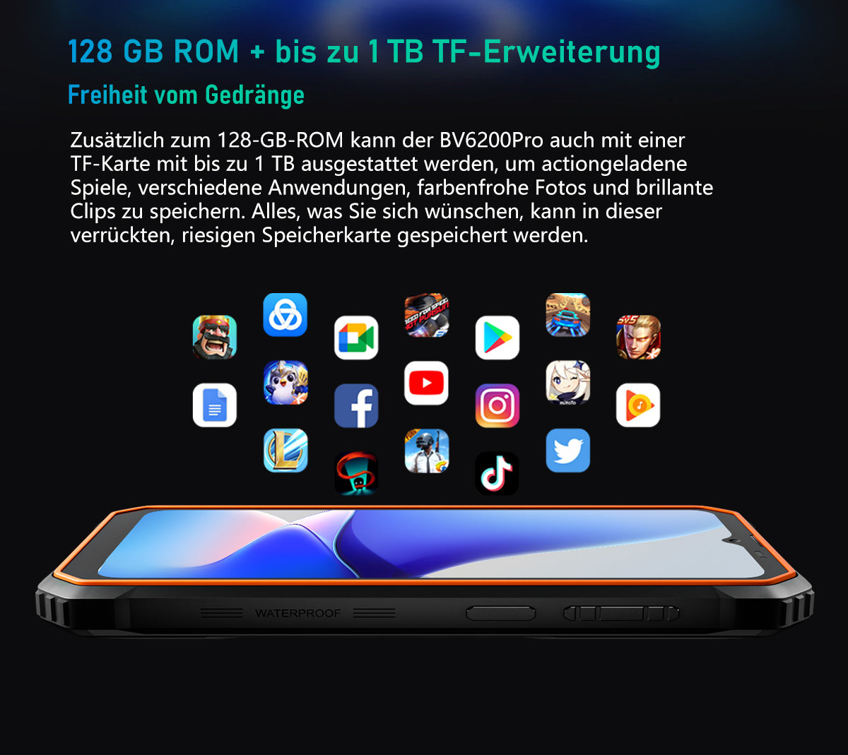 Robustes Telefon Blackview BV6200 Pro mit Lautsprecher