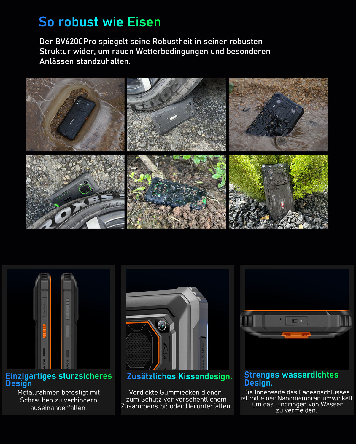 Robustes Telefon Blackview BV6200 Pro mit Lautsprecher