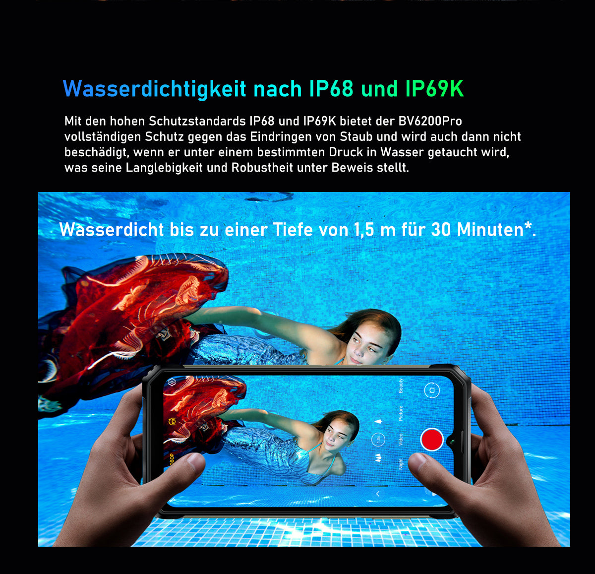 Robustes Telefon Blackview BV6200 Pro mit Lautsprecher