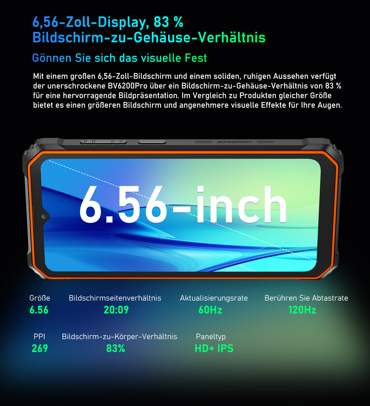 Robustes Telefon Blackview BV6200 Pro mit Lautsprecher