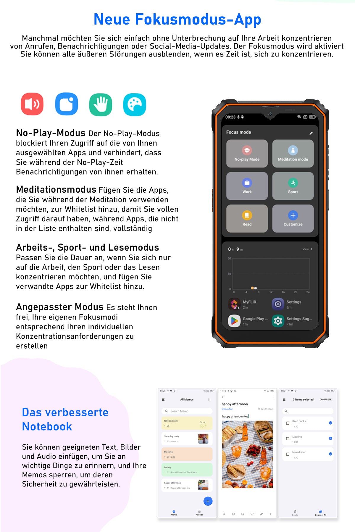 Robustes Telefon Blackview BV6200 Pro mit Lautsprecher