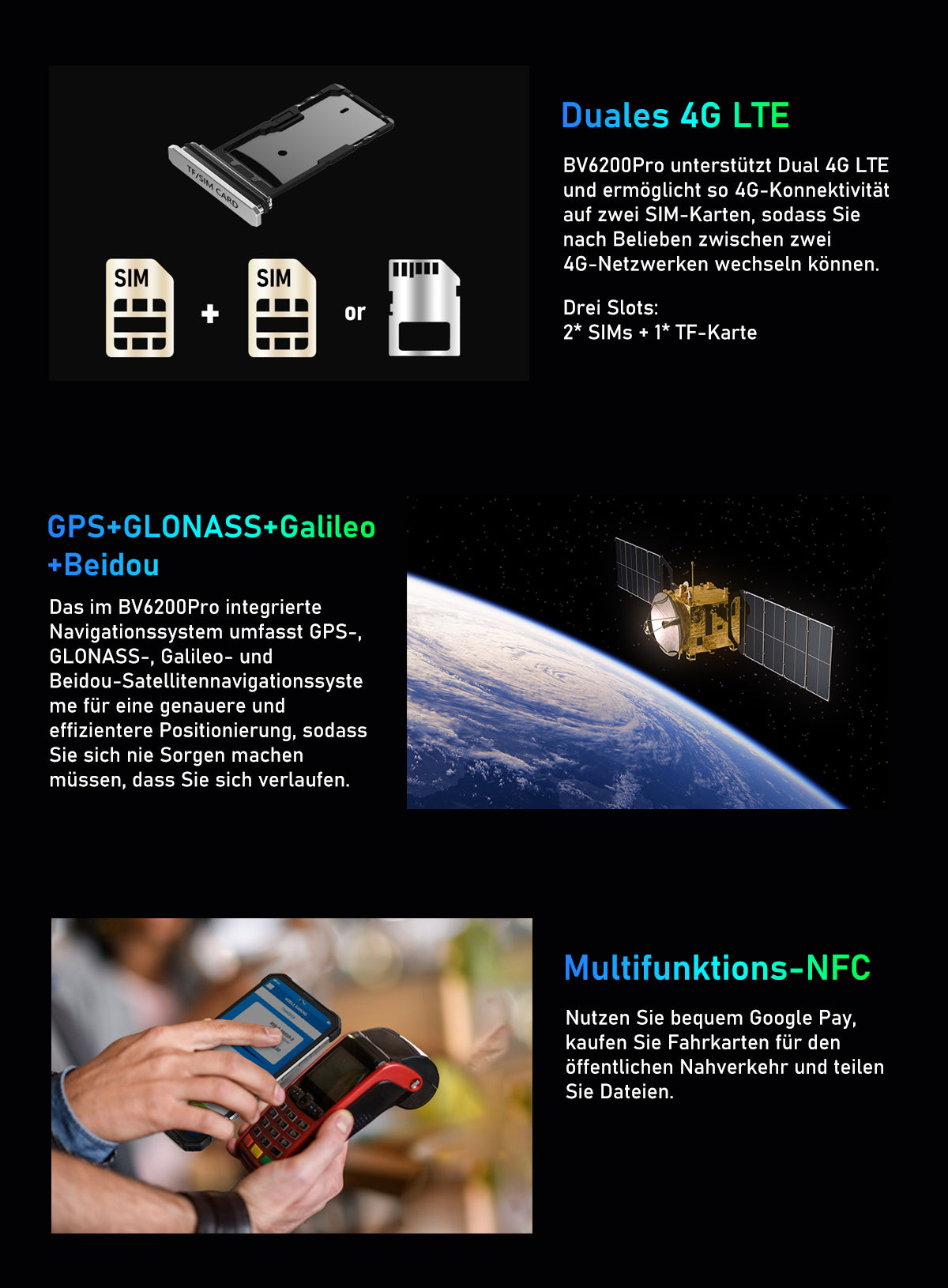 Robustes Telefon Blackview BV6200 Pro mit Lautsprecher