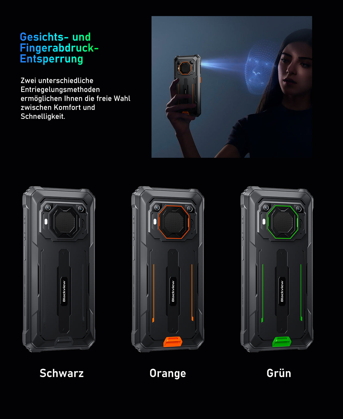 Robustes Telefon Blackview BV6200 Pro mit Lautsprecher