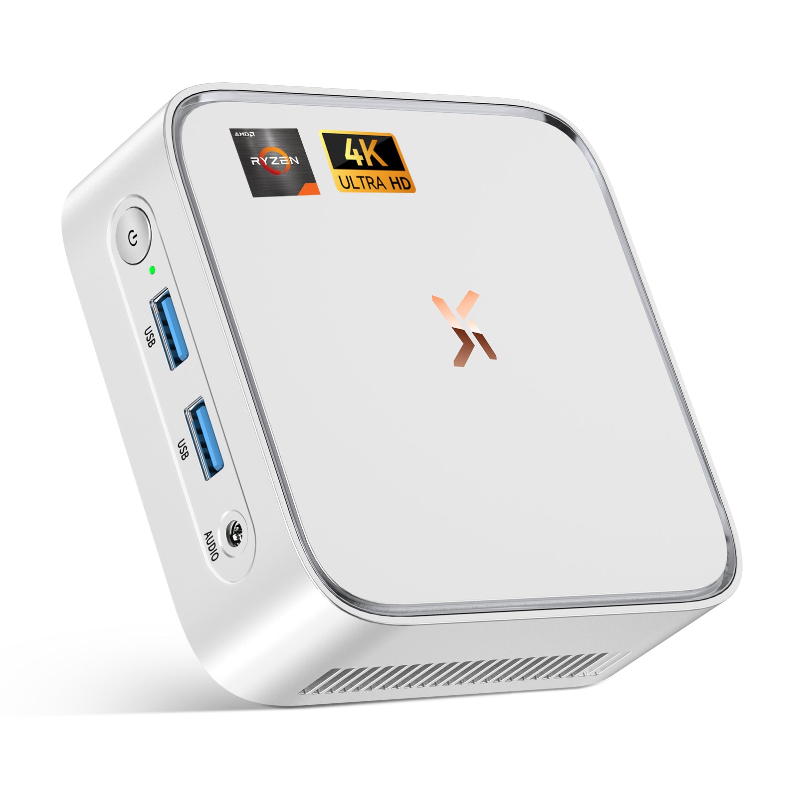 Huidun H80 Mini-PC AMD Ryzen 5 3500U (MAX 3,7 GHz), 16 GB 512 GB, Office-Heimcomputer, Dual-Display, WiFi 5 BT4.2, 3 Jahre Garantie, für Laptop, Monitor (Silber)