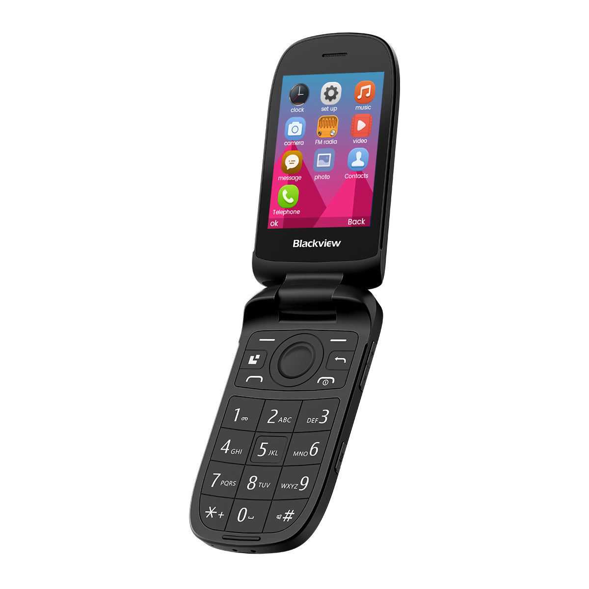 Blackview N2000 Flip 2,8"+1,77" Display Unisoc T107 1500mAh Dual-SIM 4G-Handy 