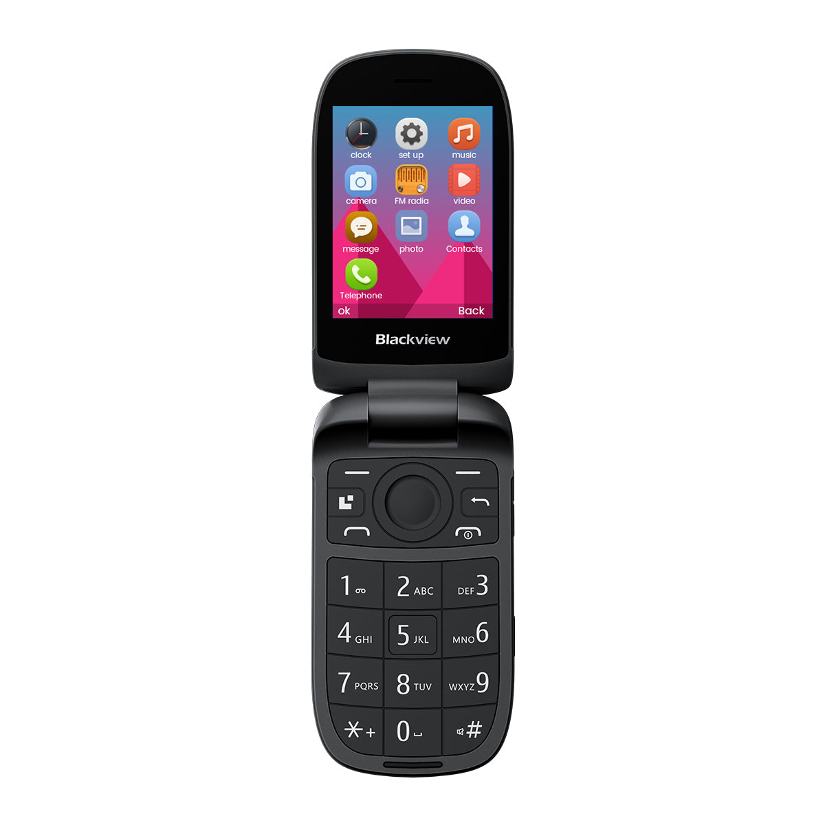 Blackview N2000 Flip 2,8"+1,77" Display Unisoc T107 1500mAh Dual-SIM 4G-Handy 