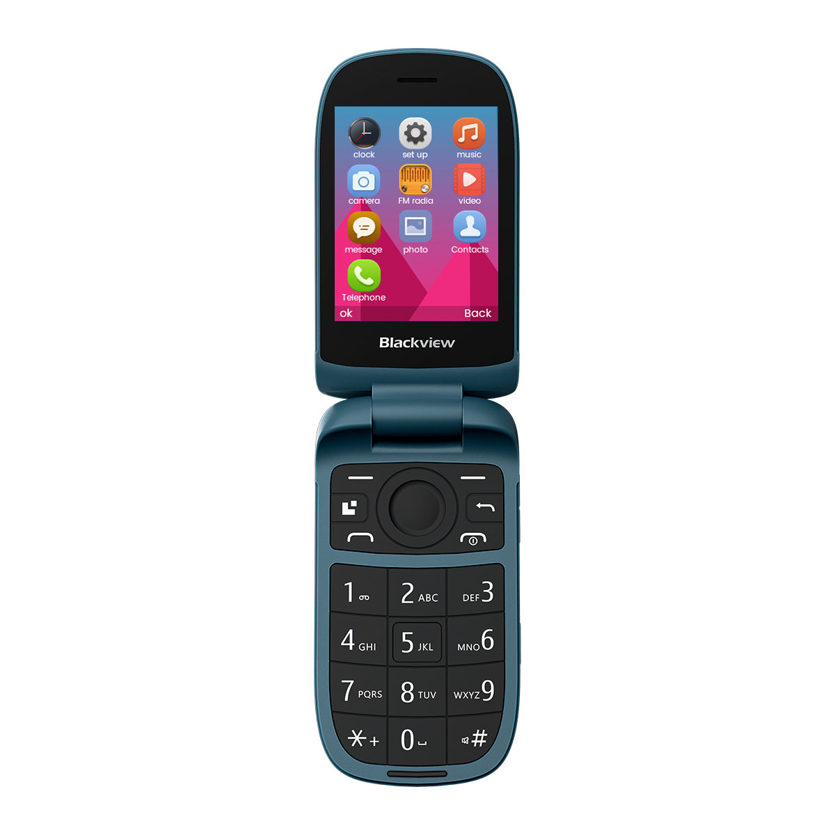 Blackview N2000 Flip 2,8"+1,77" Display Unisoc T107 1500mAh Dual-SIM 4G-Handy 