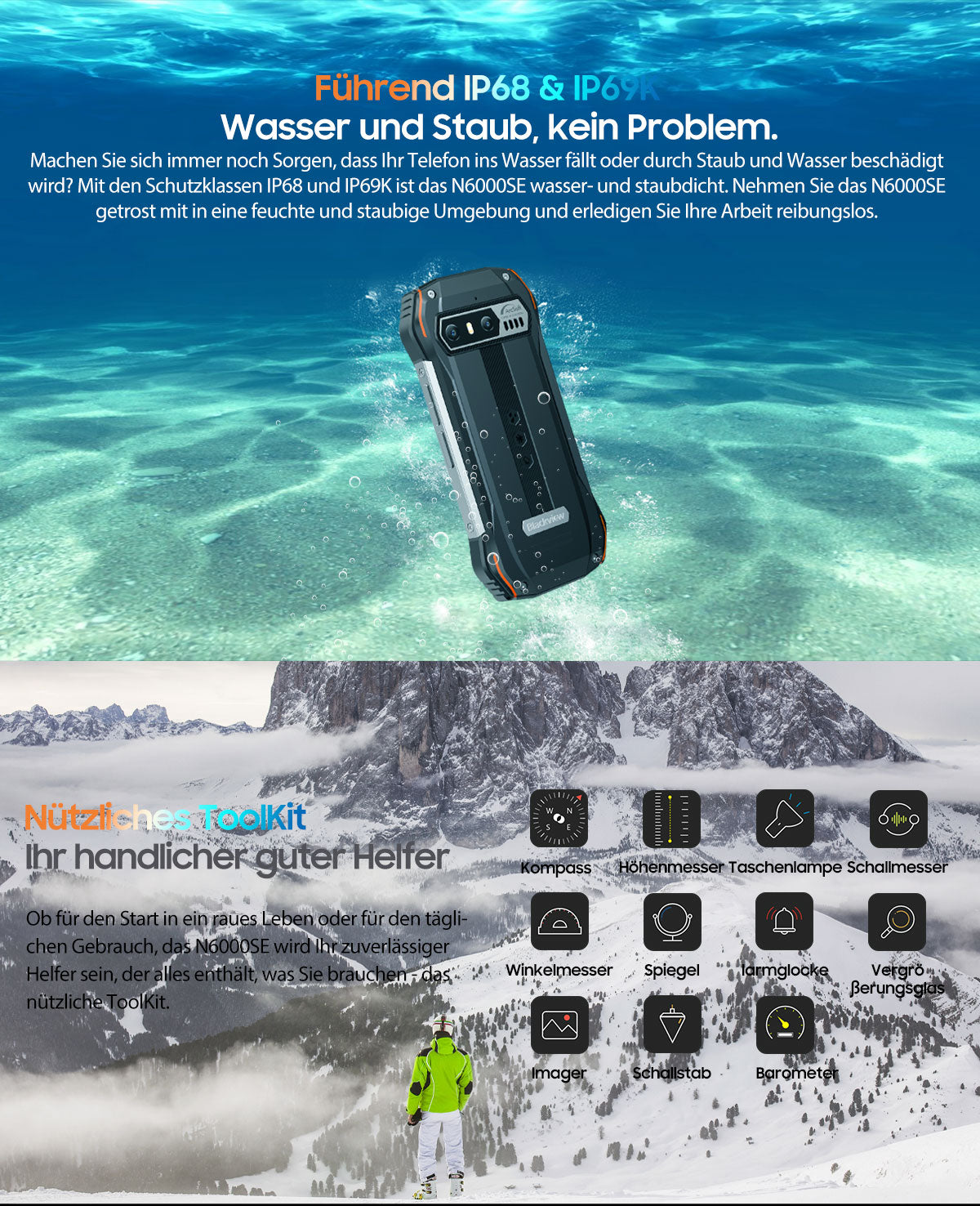 Blackview N6000SE 4,3-Zoll-Mini-Robust-Telefon