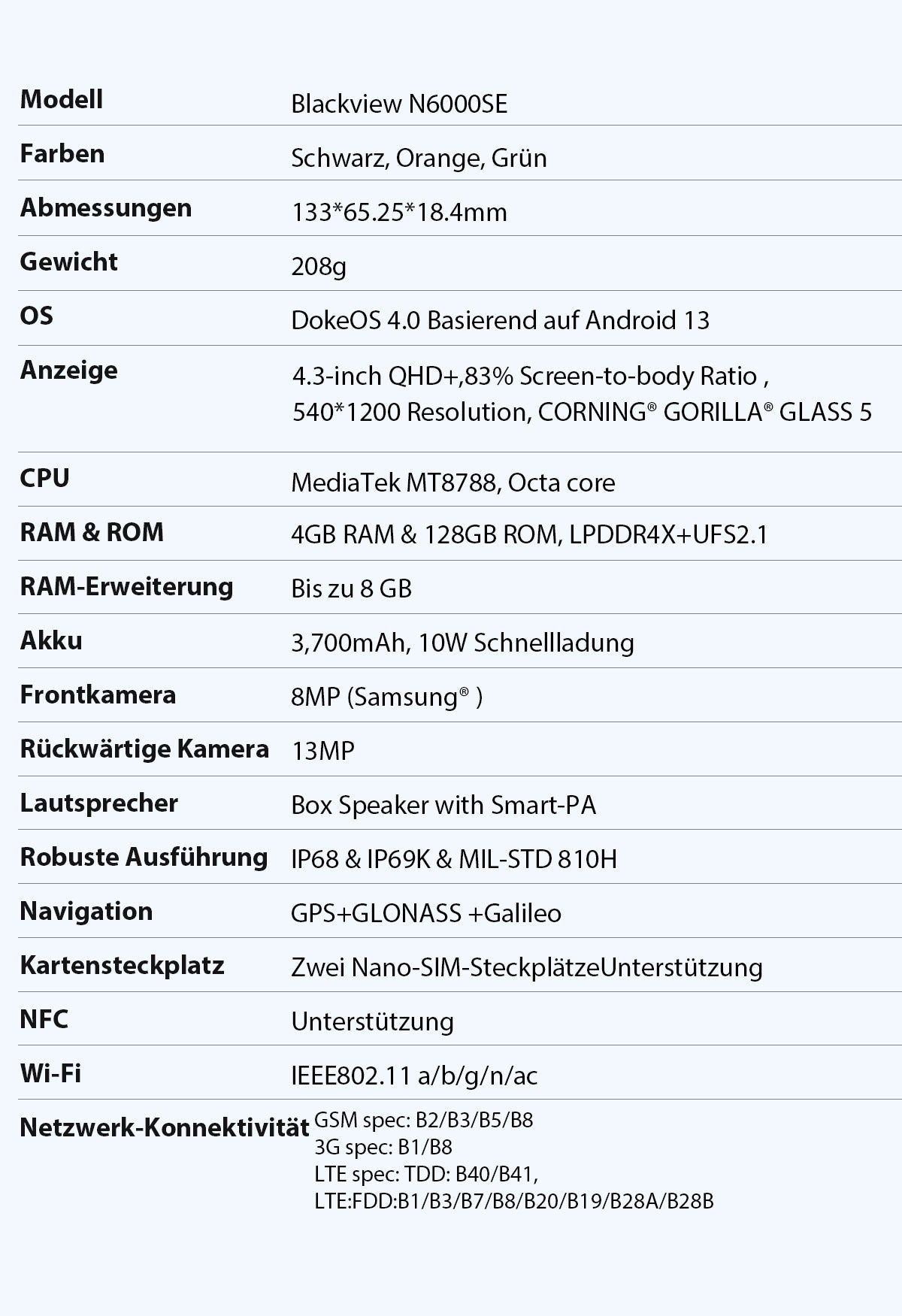 Blackview N6000SE 4,3-Zoll-Mini-Robust-Telefon
