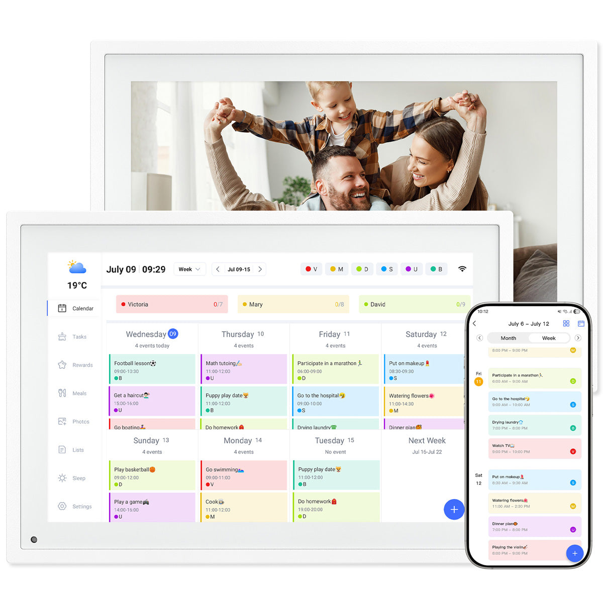 TABWEE P10 10,1-Zoll HD-Touchscreen Digitaler Kalender mit WLAN- und eCalendar-App-Unterstützung