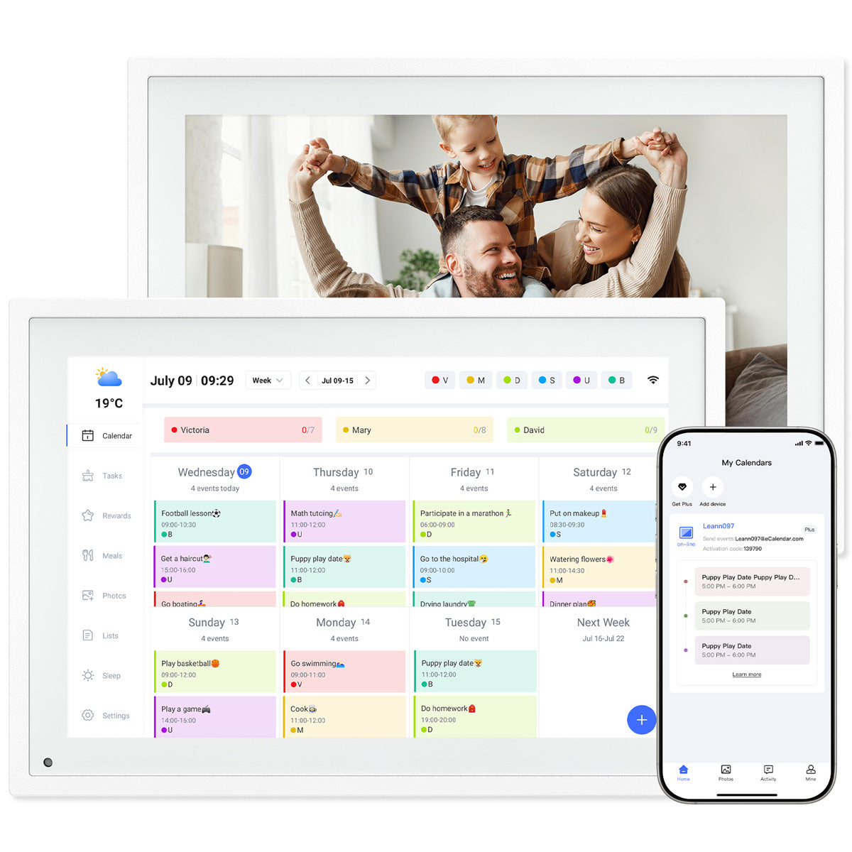 TABWEE P10 10,1-Zoll HD-Touchscreen Digitaler Kalender mit WLAN- und eCalendar-App-Unterstützung