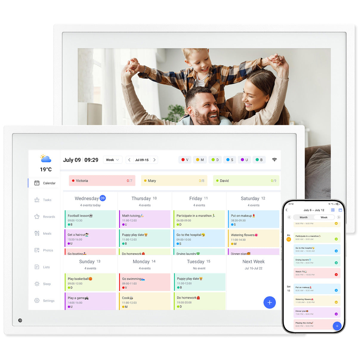 TABWEE P10 10,1-Zoll HD-Touchscreen Digitaler Kalender mit WLAN- und eCalendar-App-Unterstützung