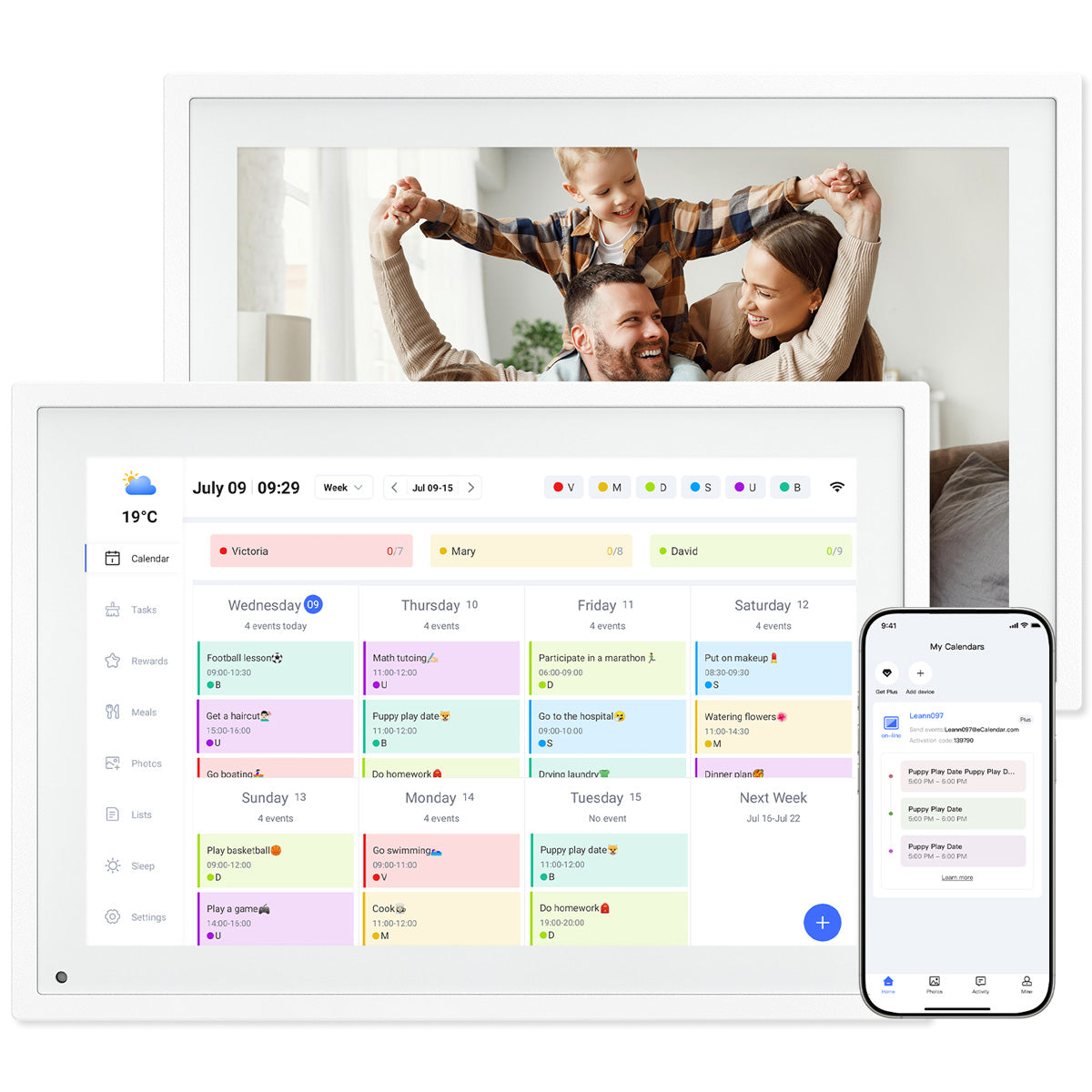 TABWEE P10 10,1-Zoll HD-Touchscreen Digitaler Kalender mit WLAN- und eCalendar-App-Unterstützung