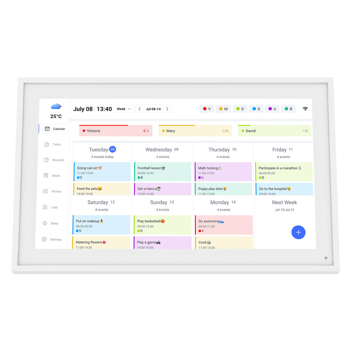 TABWEE P15 15,6-Zoll 1080P Full-HD Touchscreen Digitaler Kalender mit WLAN & eCalendar-App-Unterstützung