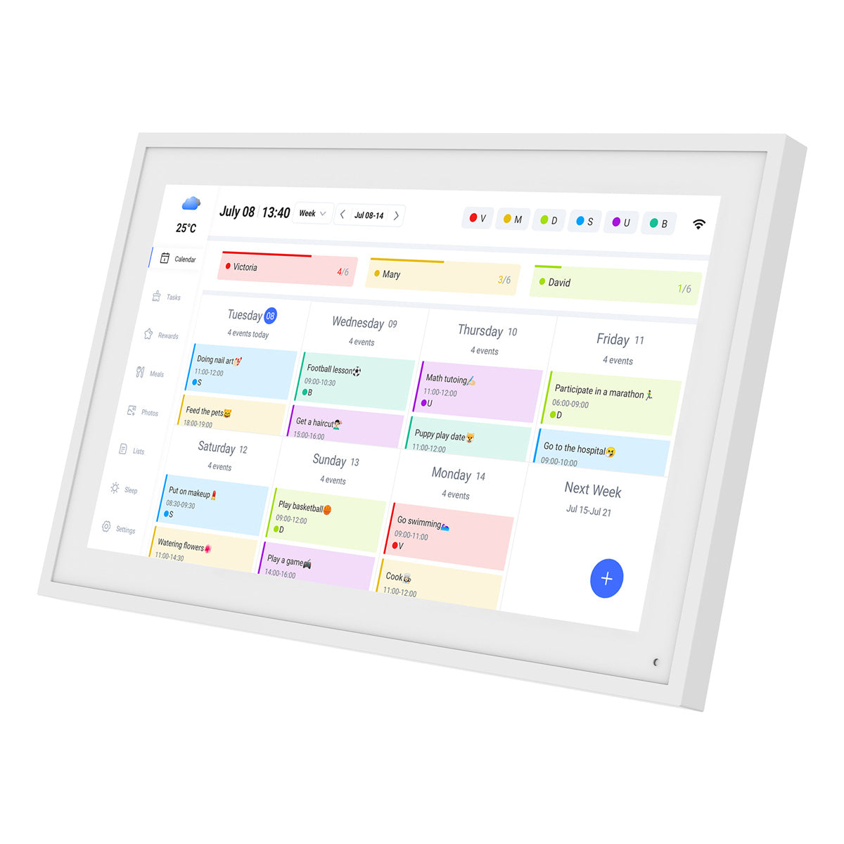 TABWEE P15 15,6-Zoll 1080P Full-HD Touchscreen Digitaler Kalender mit WLAN & eCalendar-App-Unterstützung