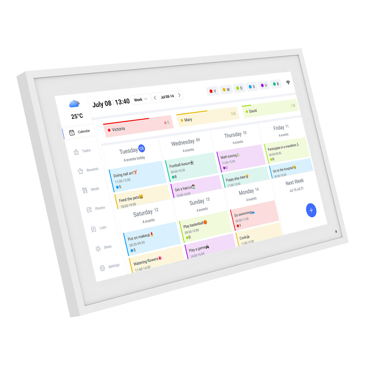 TABWEE P15 15,6-Zoll 1080P Full-HD Touchscreen Digitaler Kalender mit WLAN & eCalendar-App-Unterstützung