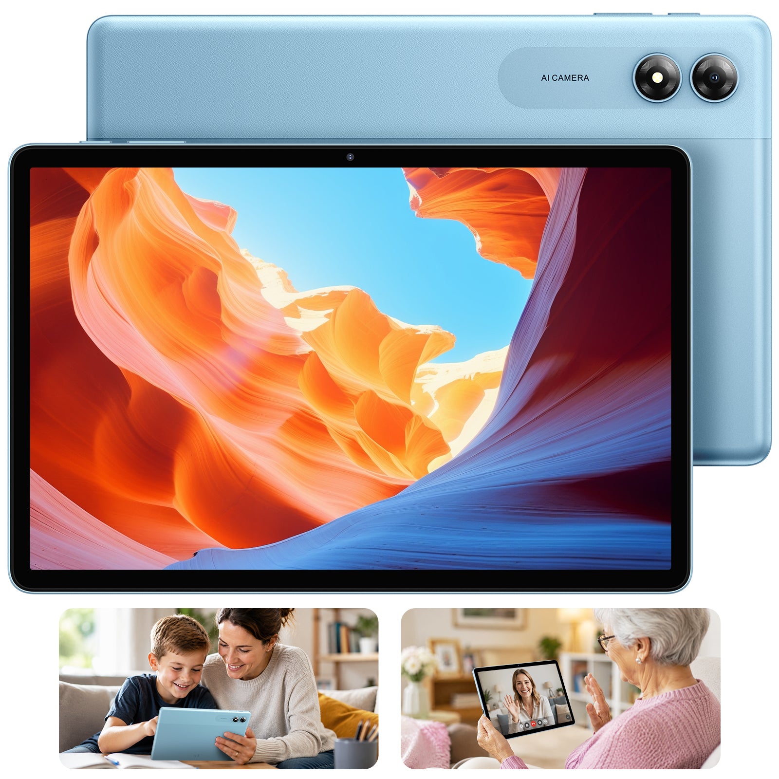 TABWEE 11" Android 16 AI Tablet, 16GB+64GB (bis zu 4TB), 7000mAh, 5G WiFi, Kindersicherung, kindersicher und seniorenfreundlich für Lernen, Streaming und Arbeit