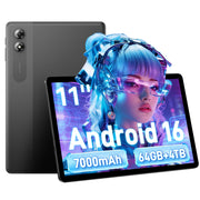 TABWEE 11" Android 16 AI Tablet, 16GB+64GB (bis zu 4TB), 7000mAh, 5G WiFi, Kindersicherung, kindersicher und seniorenfreundlich für Lernen, Streaming und Arbeit