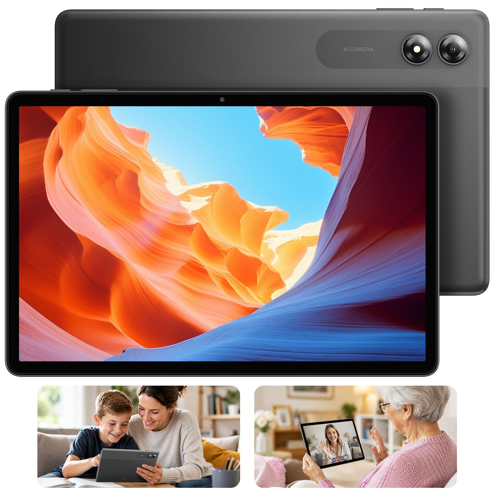TABWEE 11" Android 16 AI Tablet, 16GB+64GB (bis zu 4TB), 7000mAh, 5G WiFi, Kindersicherung, kindersicher und seniorenfreundlich für Lernen, Streaming und Arbeit