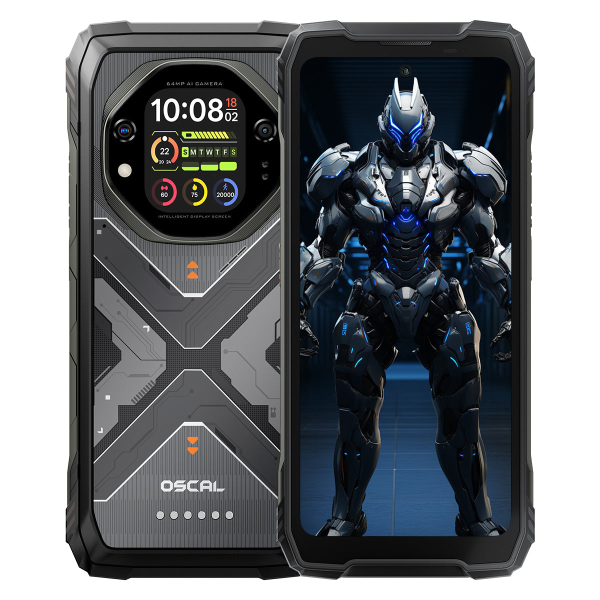 Oscal TANK 1 6,78" 120Hz Haupt- & 2,01" Sekundärdisplay 20000mAh 170LM Taschenlampe & Nachtsichtkamera 5G KI Robusttelefon