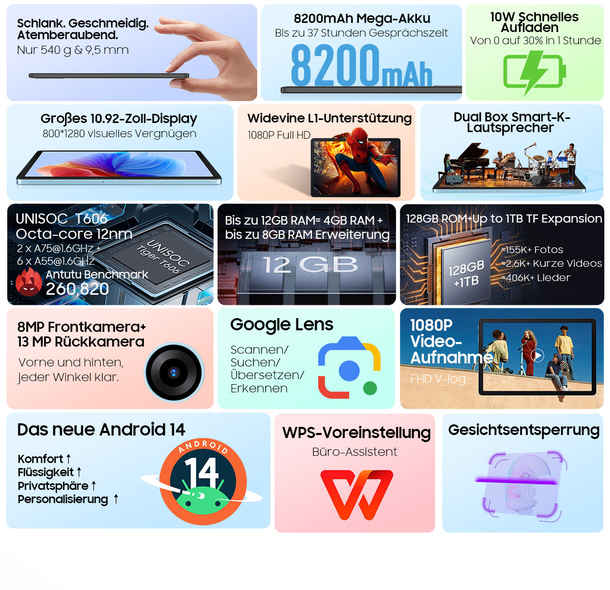 Blackview Tab 90 WiFi 10,92-Zoll Android Tablet-PC