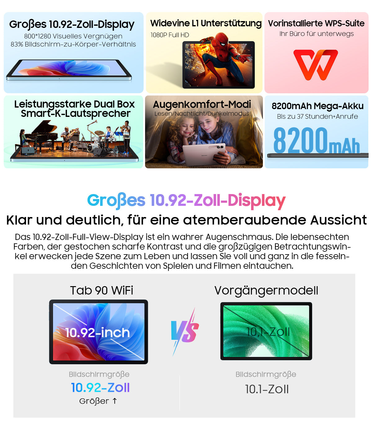 Blackview Tab 90 WiFi 10,92-Zoll Android Tablet-PC