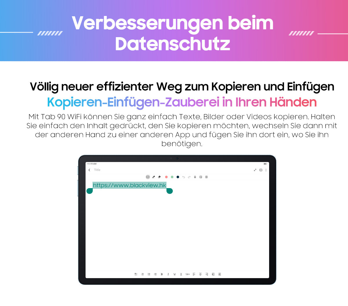 Blackview Tab 90 WiFi 10,92-Zoll Android Tablet-PC