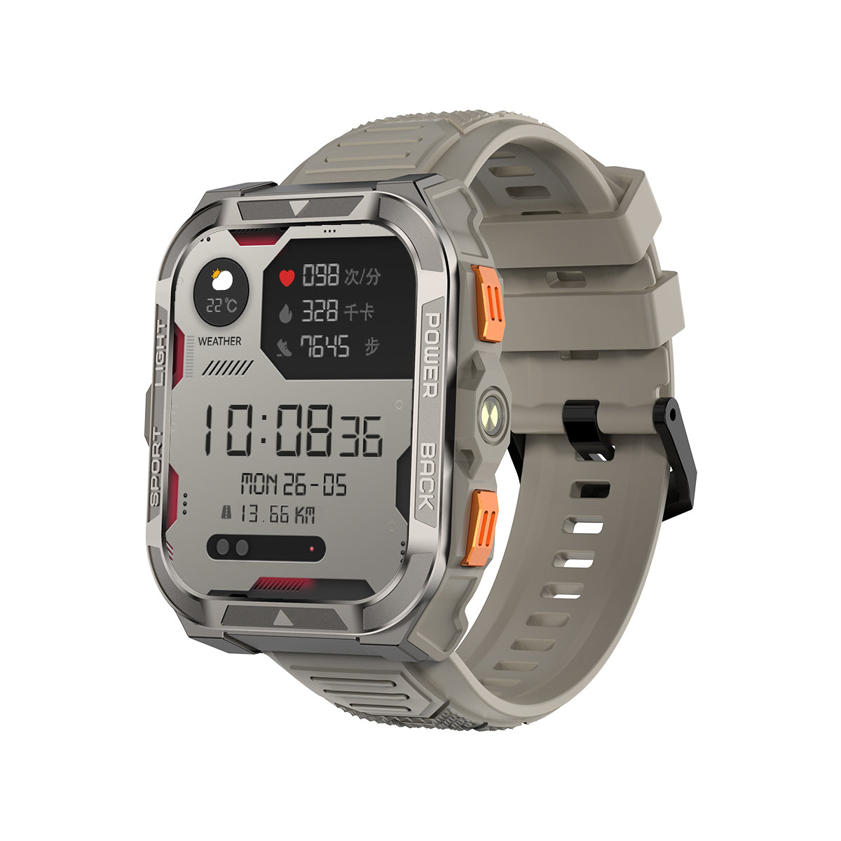 Blackview W80 Pro GPS 1,91-Zoll 900mAh Eingebaute LED-Taschenlampe Outdoor-Sport-Smartwatch