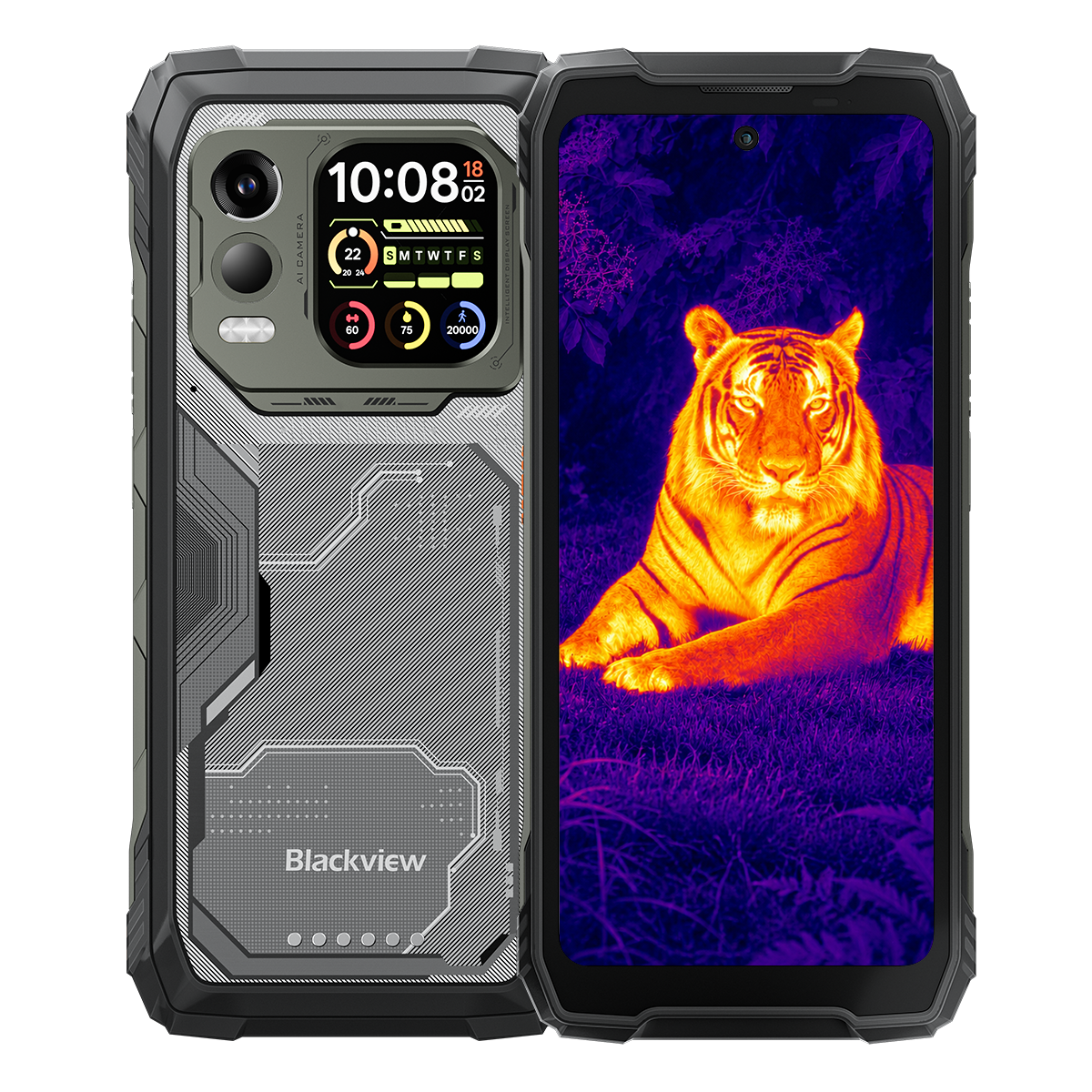 Blackview XPLORE X1 Pro Wärmebild-5G-Robusttelefon mit 6,78-Zoll 2,4K 120Hz Haupt- und 2,01-Zoll Sekundärdisplay, 10000mAh Akku